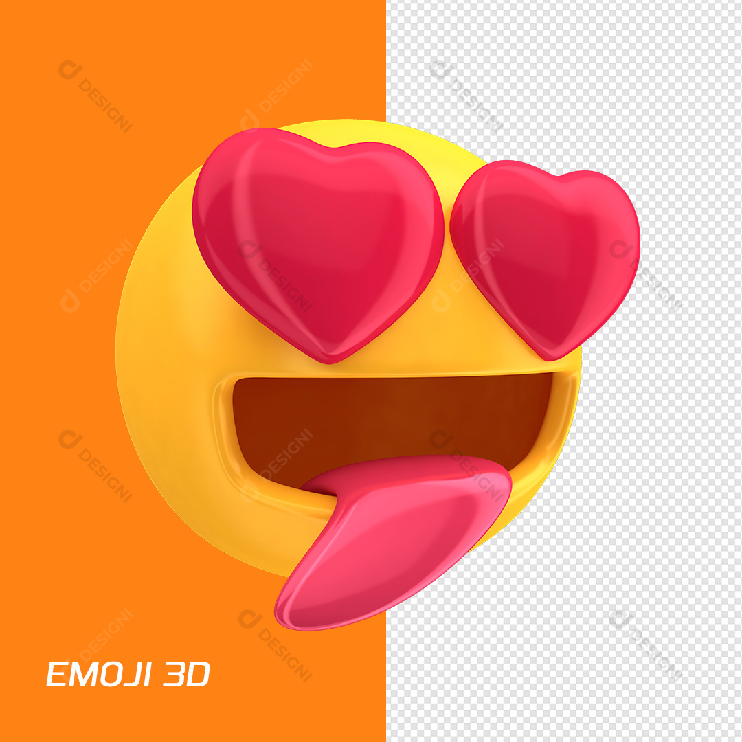 Emoji de Apaixonado Com a Língua Para Fora PNG Transparente Sem Fundo