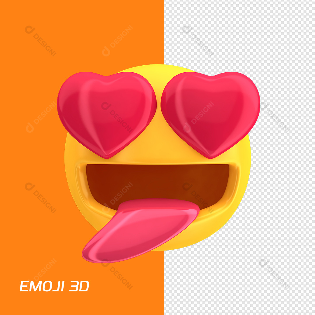 Emoji de Apaixonado Com a Língua Para Fora PNG Transparente Sem Fundo