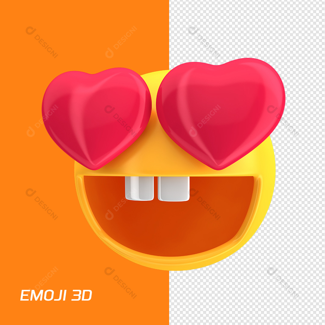 Emoji de Apaixonado Sorrindo PNG Transparente Sem Fundo