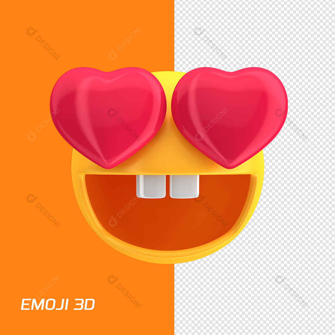 Emoji de Apaixonado Sorrindo PNG Transparente Sem Fundo