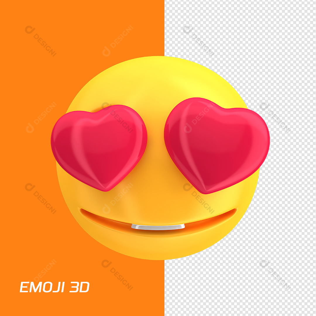 Emoji de Apaixonado Sorrindo PNG Transparente Sem Fundo