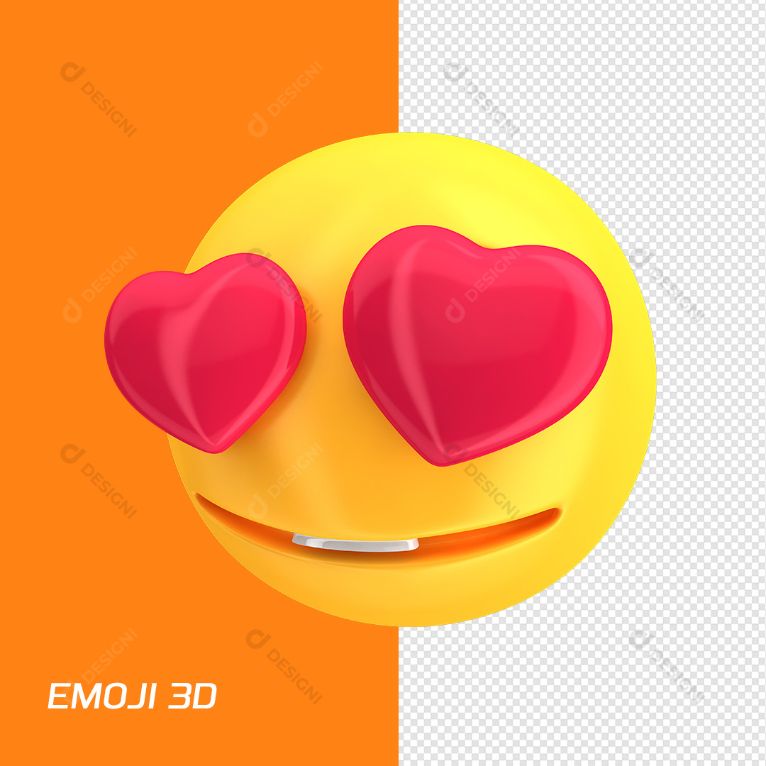 Emoji de Apaixonado Sorrindo PNG Transparente Sem Fundo