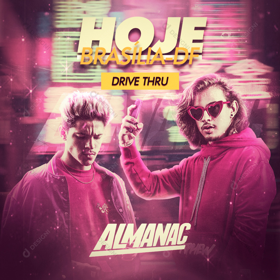 Agenda Almanac Drive Thru Social Media PSD Editável