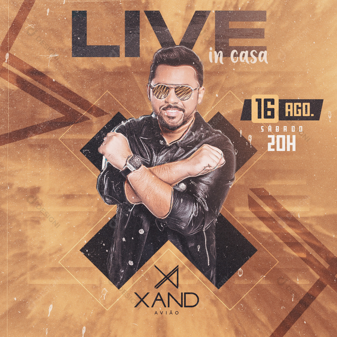 Flyer Live In Casa Xand Avião Social Media PSD Editável