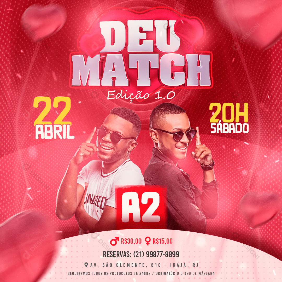 Flyer Deu Match Edição 1.0 Social Media PSD Editável