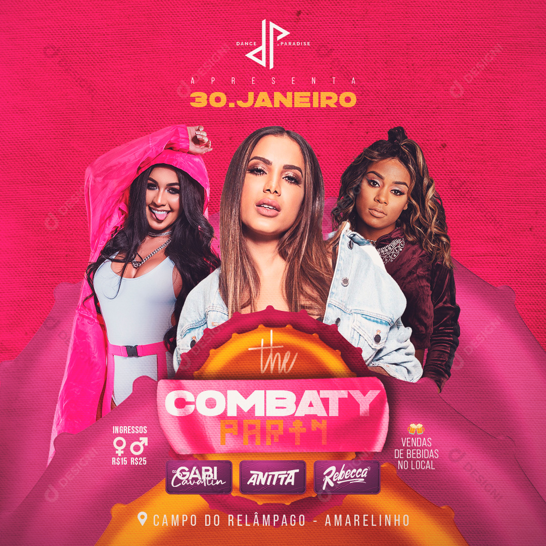 Flyer The Combaty Paty Social Media PSD Editável