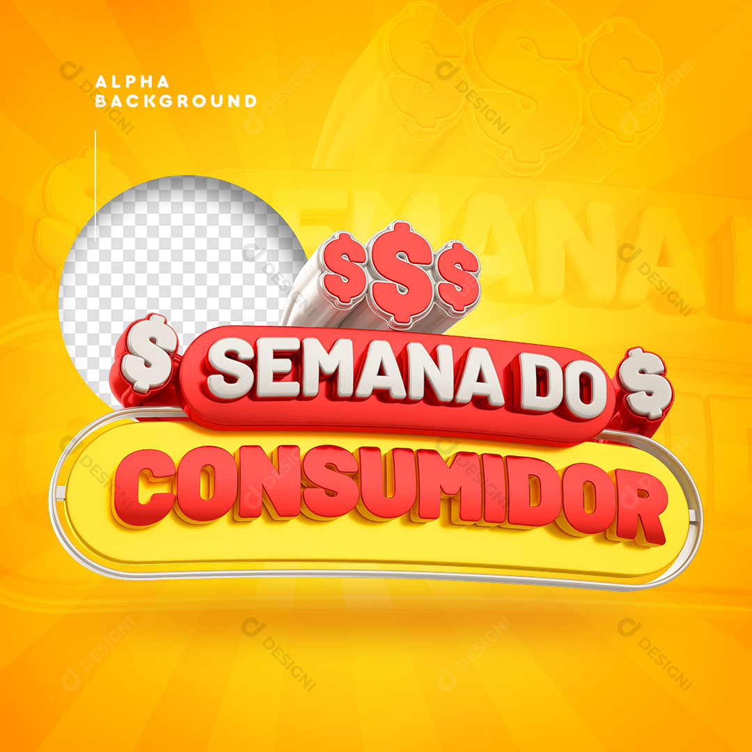 Selo 3D Semana do Consumidor PNG Transparente Sem Fundo