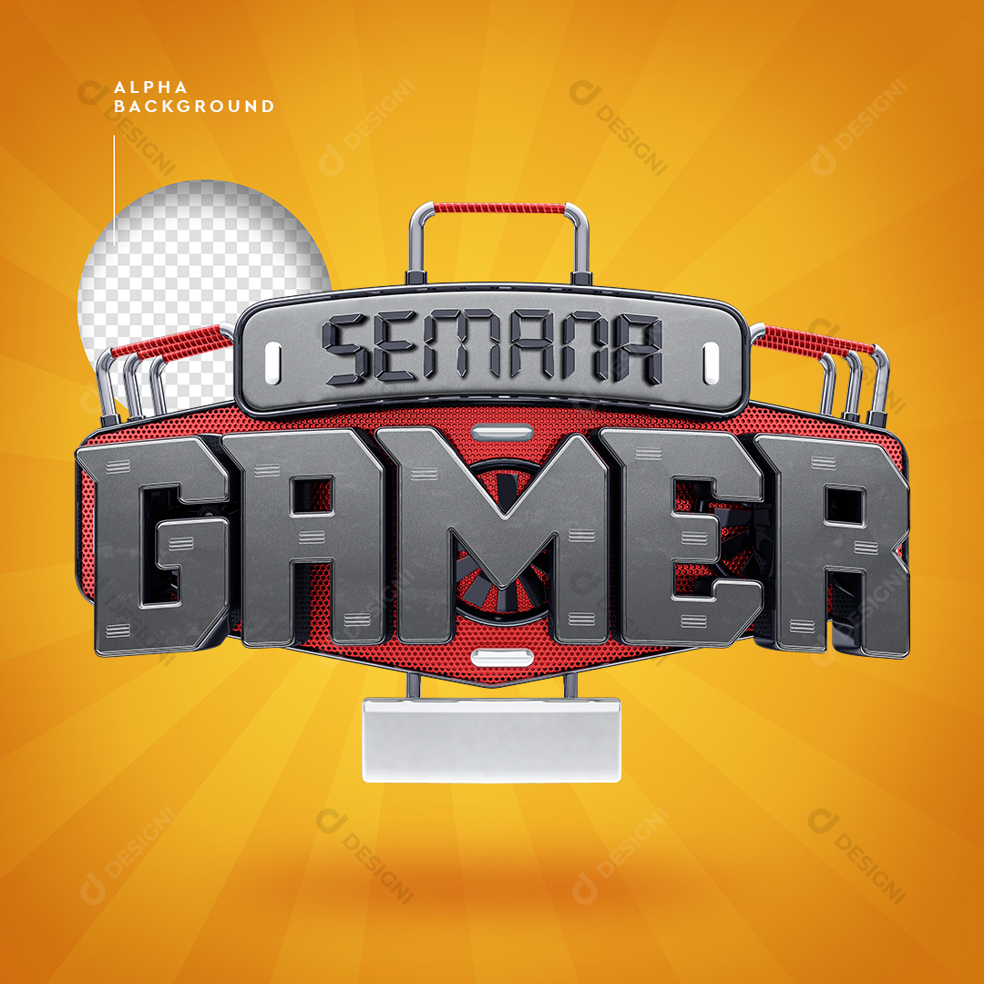 Selo 3D Semana Gamer PNG Transparente Sem Fundo