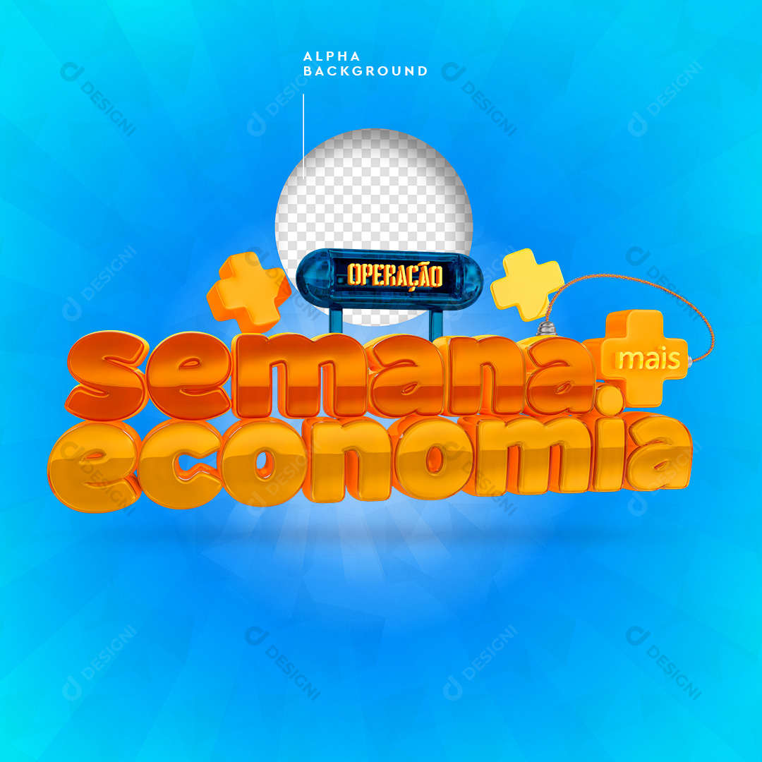 Selo 3D Semana Mais Economia PNG Transparente Sem Fundo