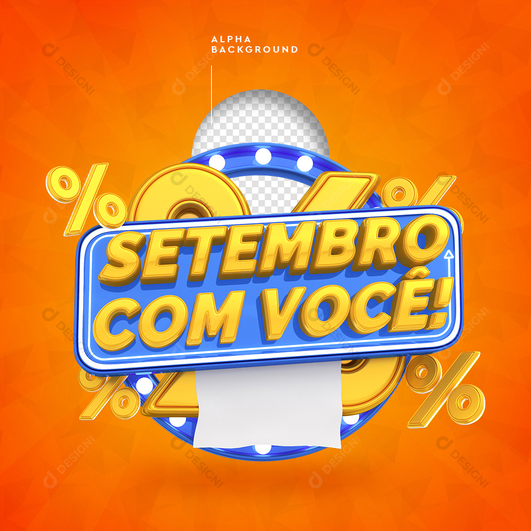 Selo 3D Setembro com Você PNG Transparente Sem Fundo