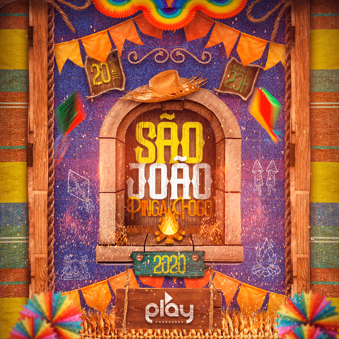 Flyer São João Pinga de Fogo Social Media PSD Editável