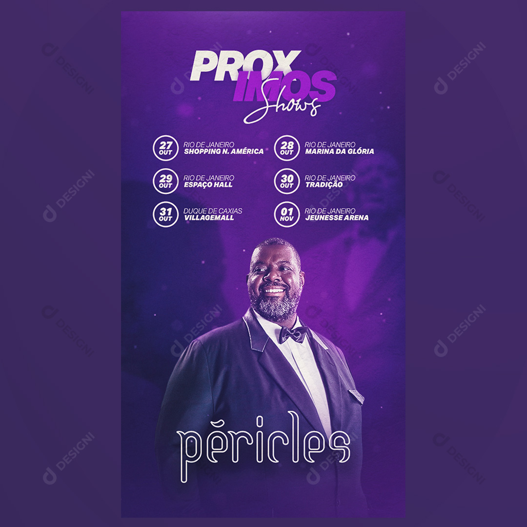 Flyer Stories Proximos Shows Editável Social Media PSD Editável