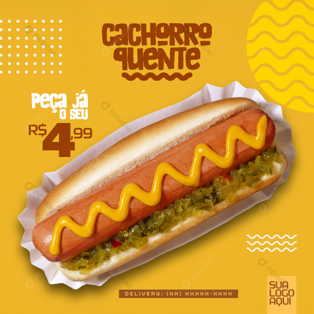 Cachorro Quente Social Media PSD Editável Hot Dog