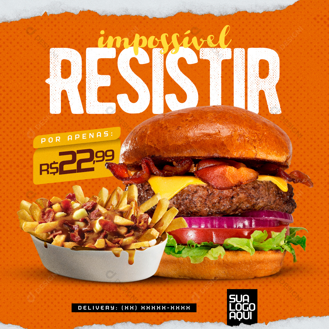 Combo Hamburguer Social Media PSD Editável