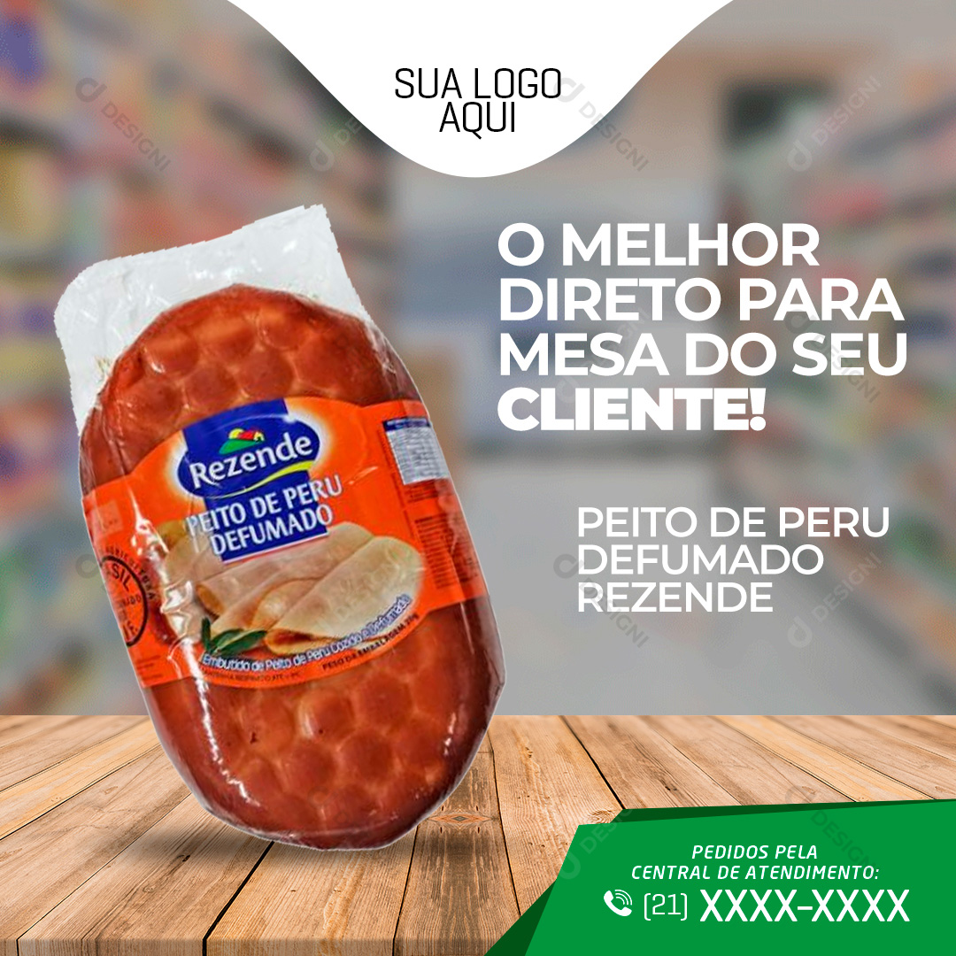 Peito de Peru Supermercado Social Media PSD Editável