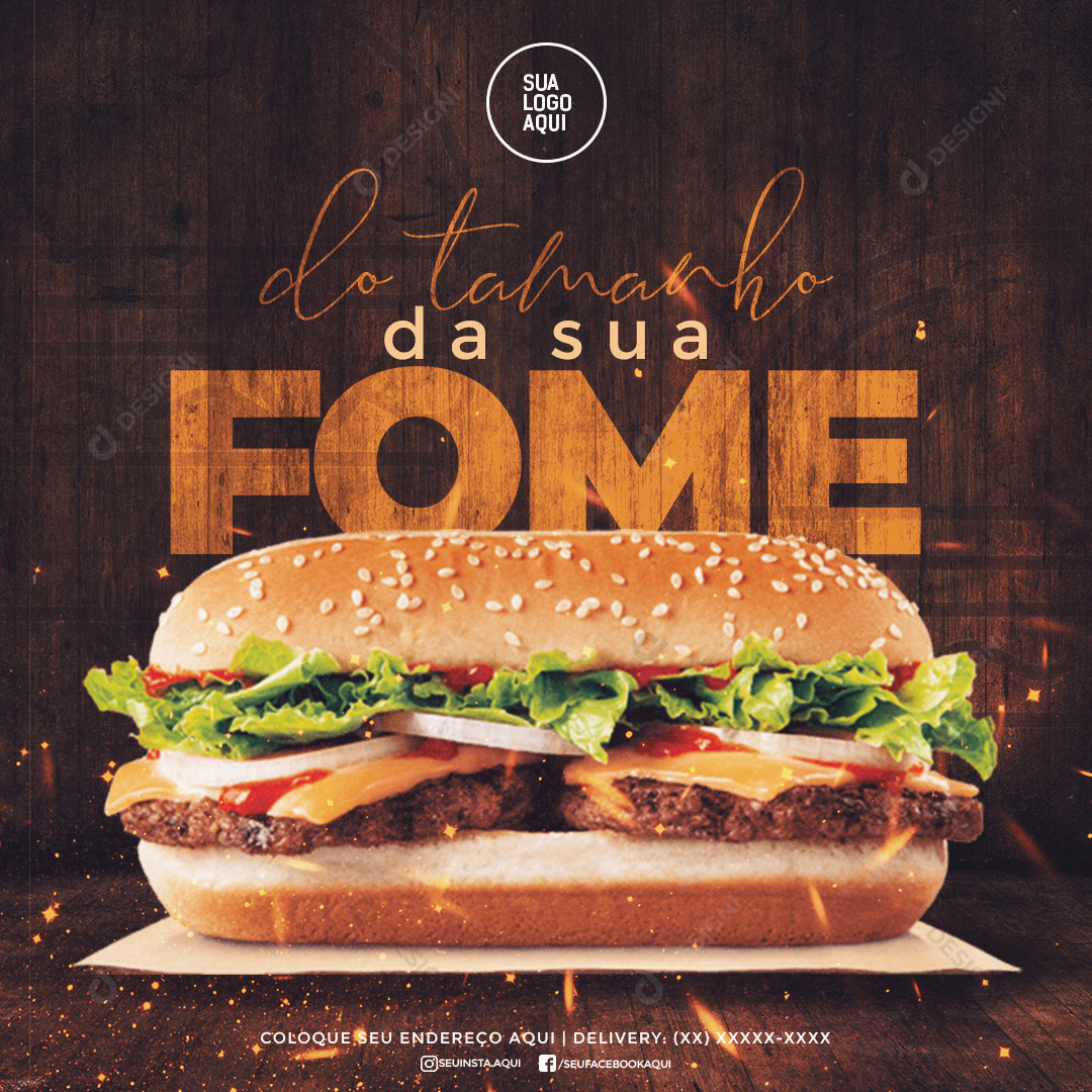 Hambúrguer Hamburguerias Social Media PSD Editável