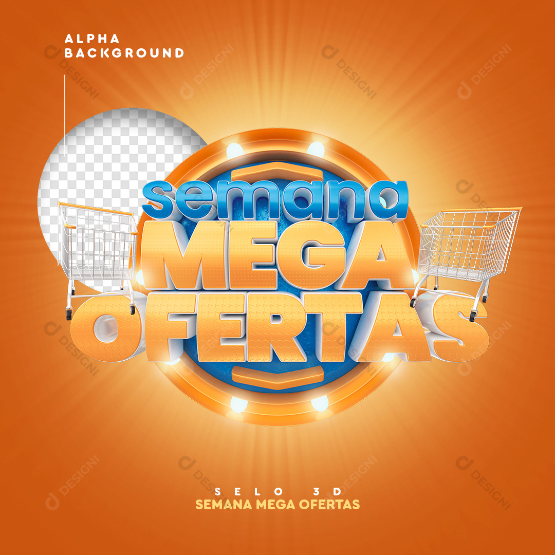 Selo 3D Semana da Mega Oferta PNG Transparente Sem Fundo