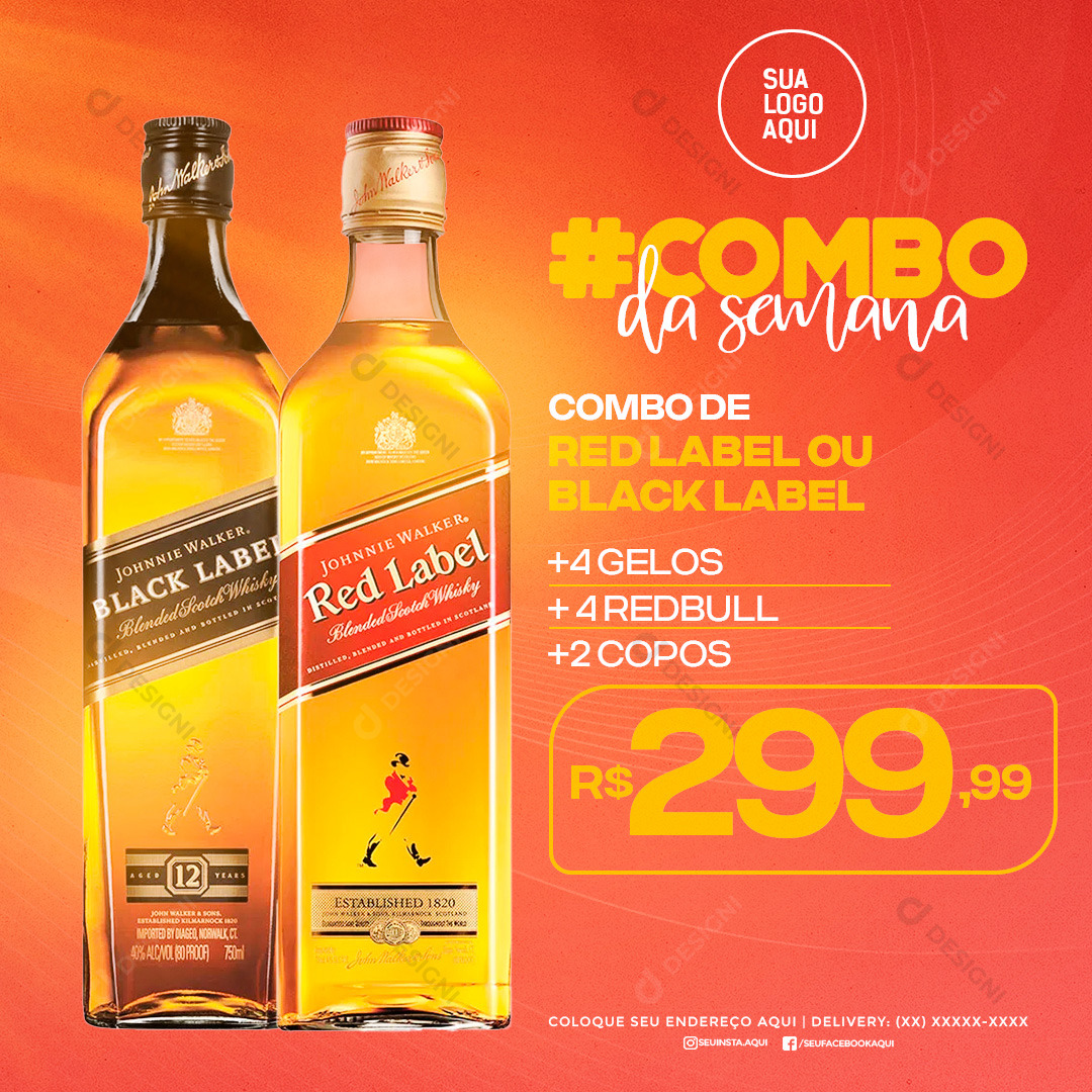 Combo da Semana Whiskys Social Media PSD Editável