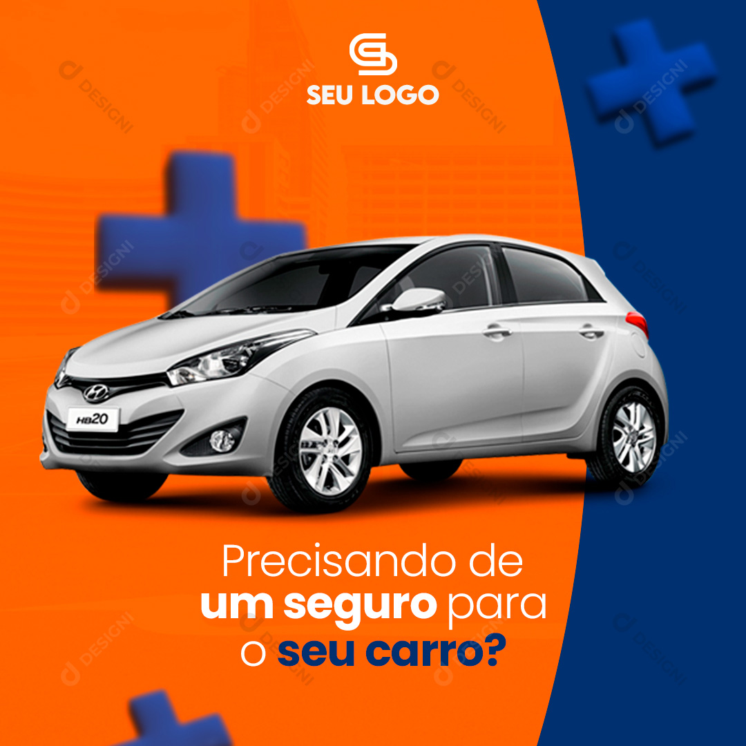 Seguro Para Carros Automóveis Social Media PSD Editável