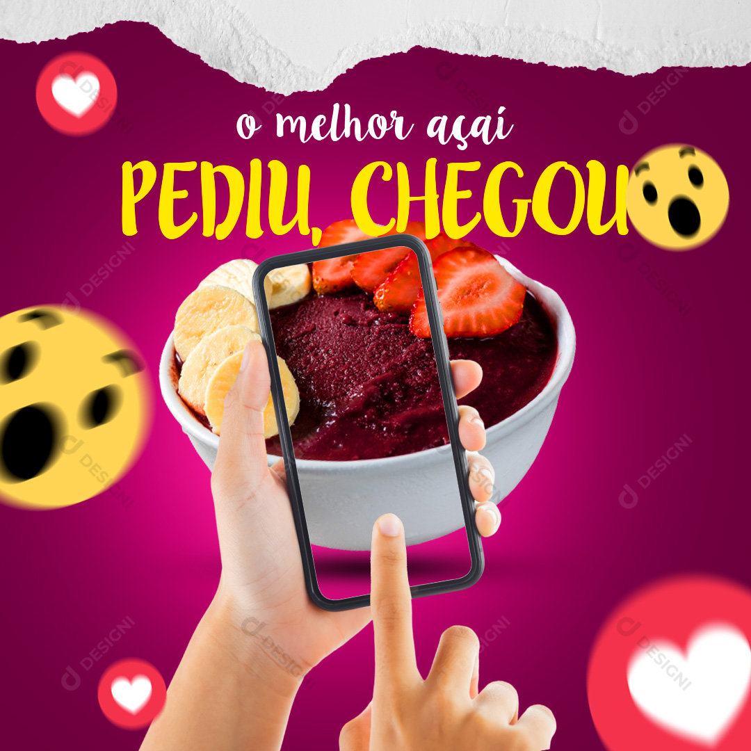 Delivery de Açaí Social Media PSD Editável