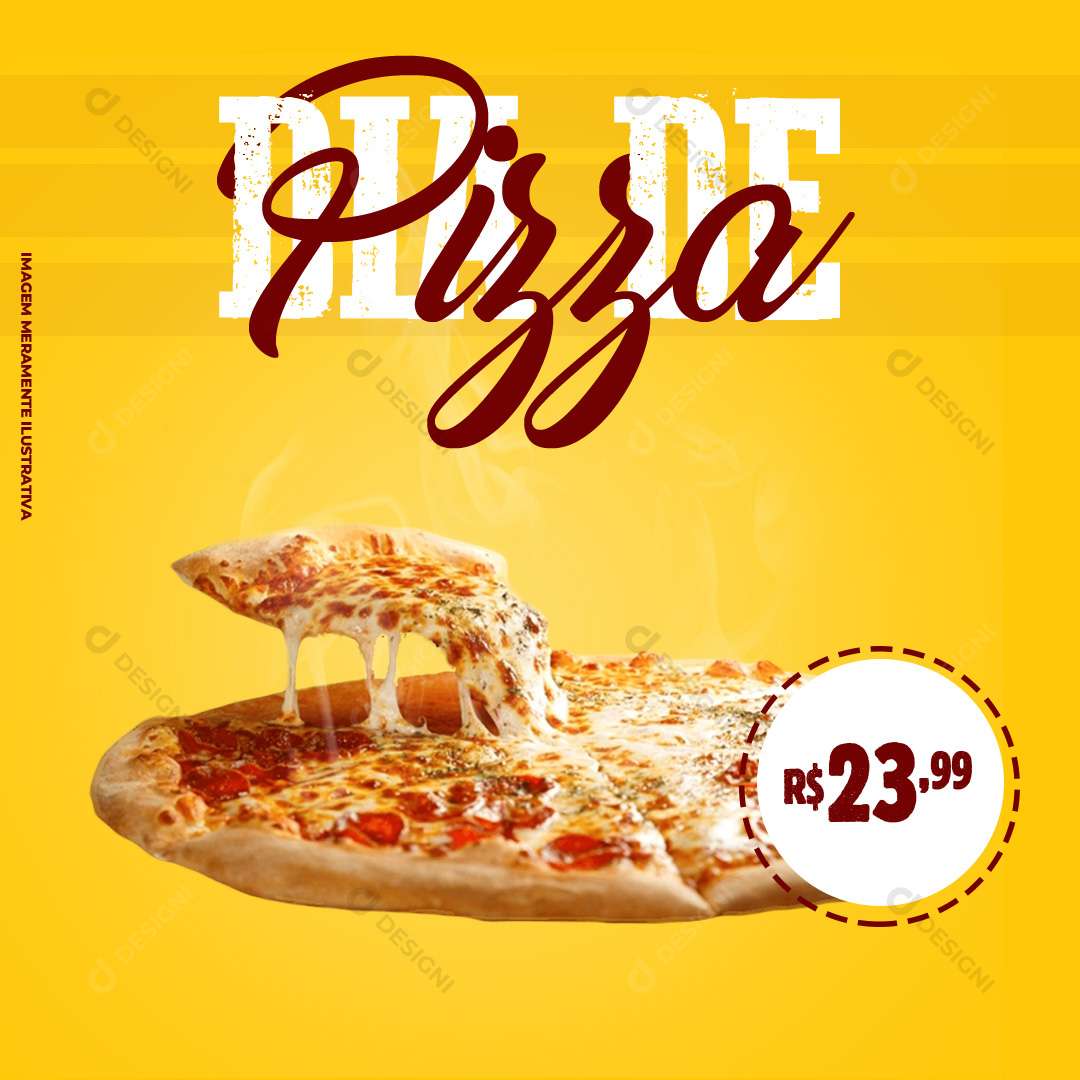 Dia de Pizza Social Media PSD Editável Delivery