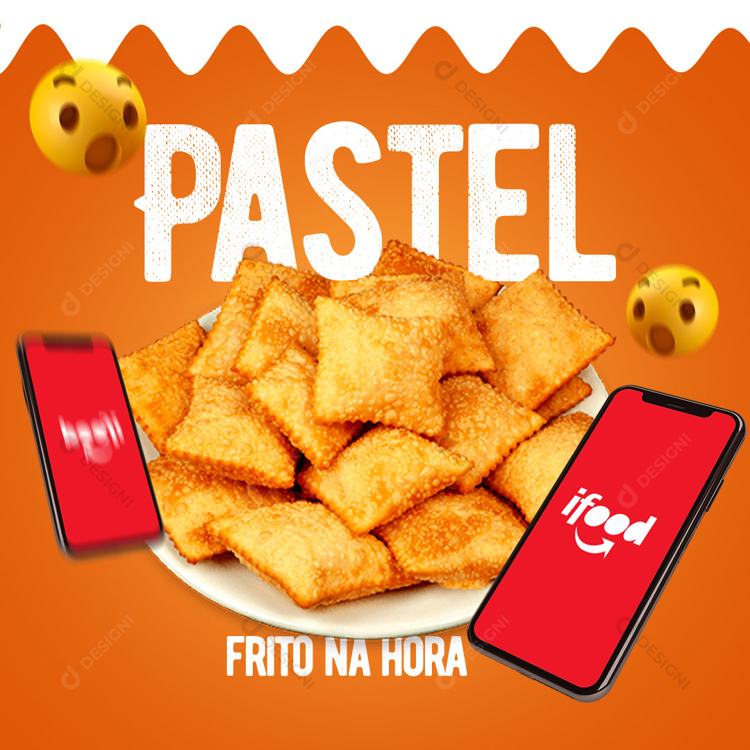 Pastel Frito Na Hora Pastelarias Social Media PSD Editável Salgados Deliveys