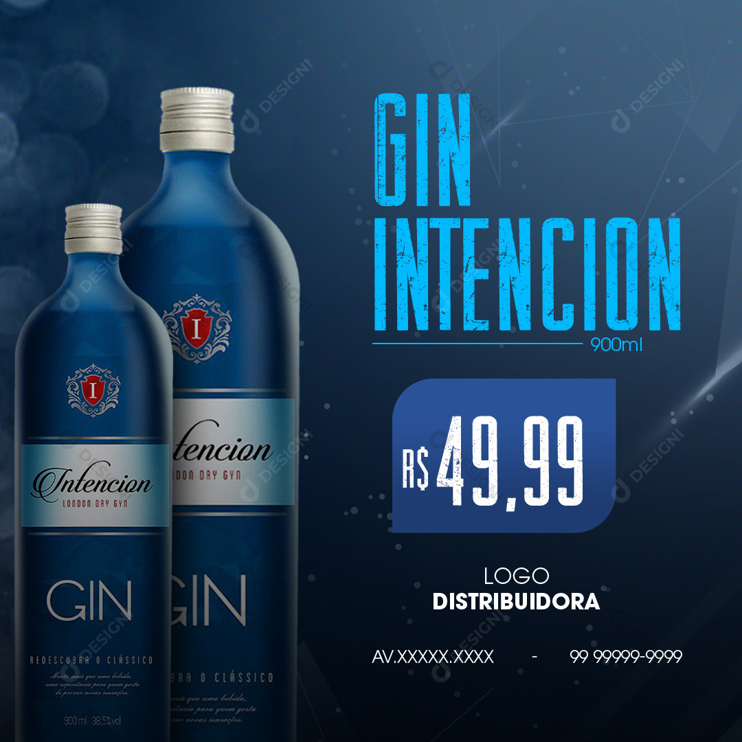 Gin Intencion Social Media PSD Editável