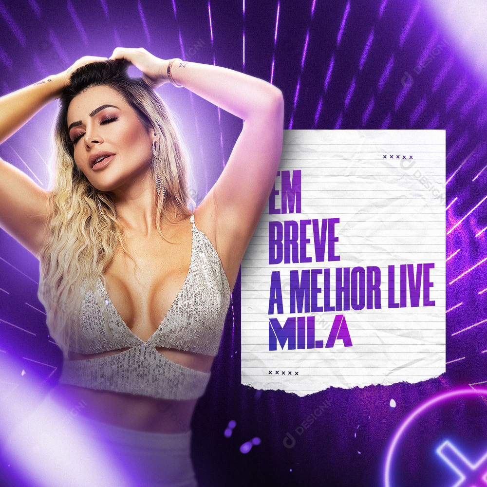 Flyer Live Mila Social Media PSD Editável