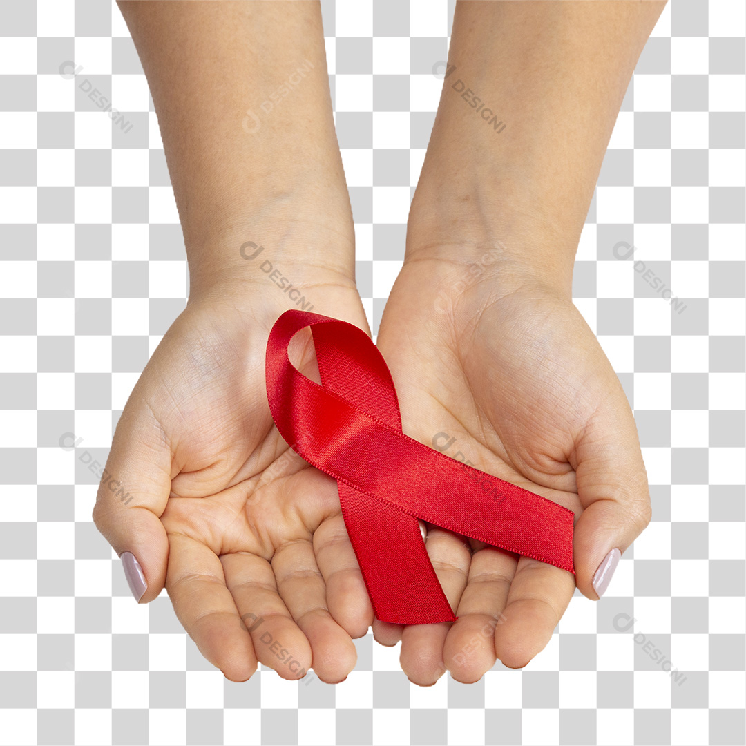 Mãos Segurando Fita Vermelha PNG Transparente Sem Fundo