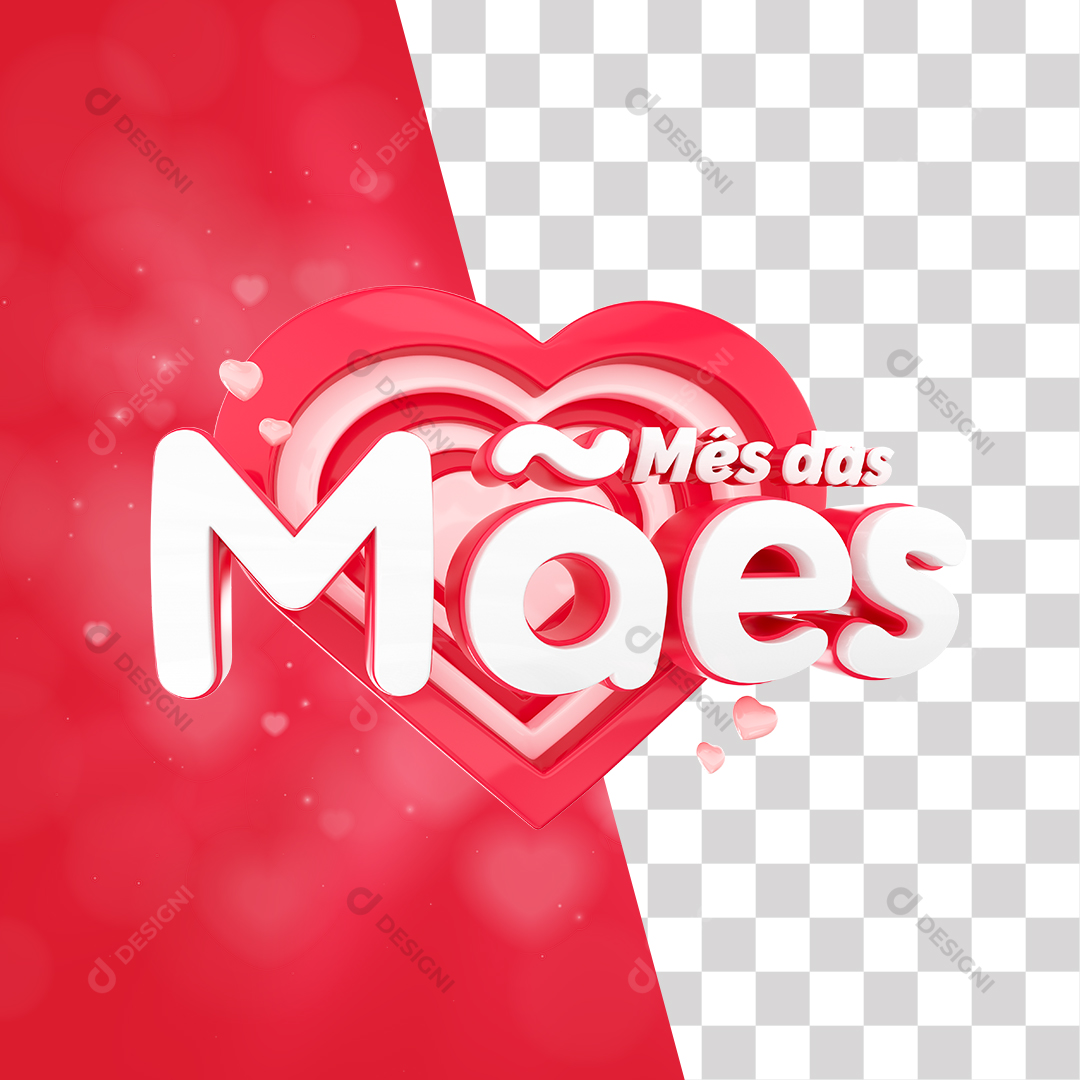 Selo 3D Dia Das Mães PSD + PNG Fundo Transparente