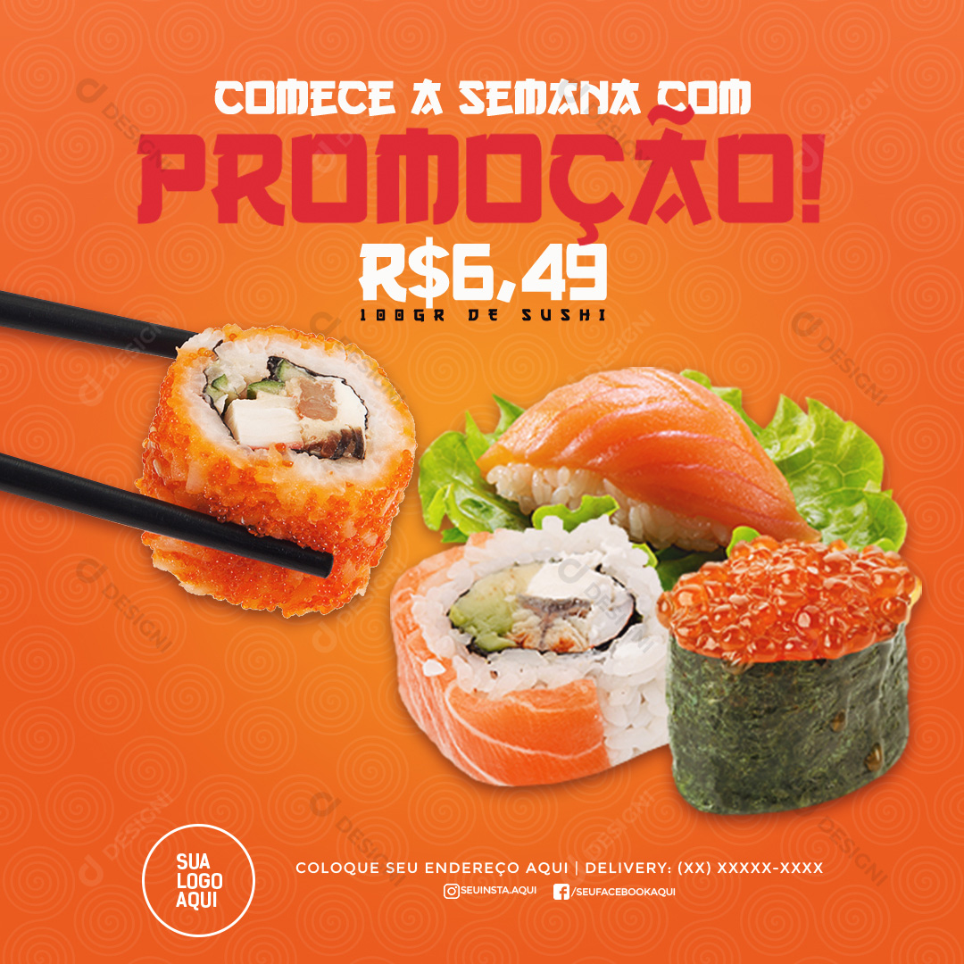 Sushi Promoção Social Media PSD Editável