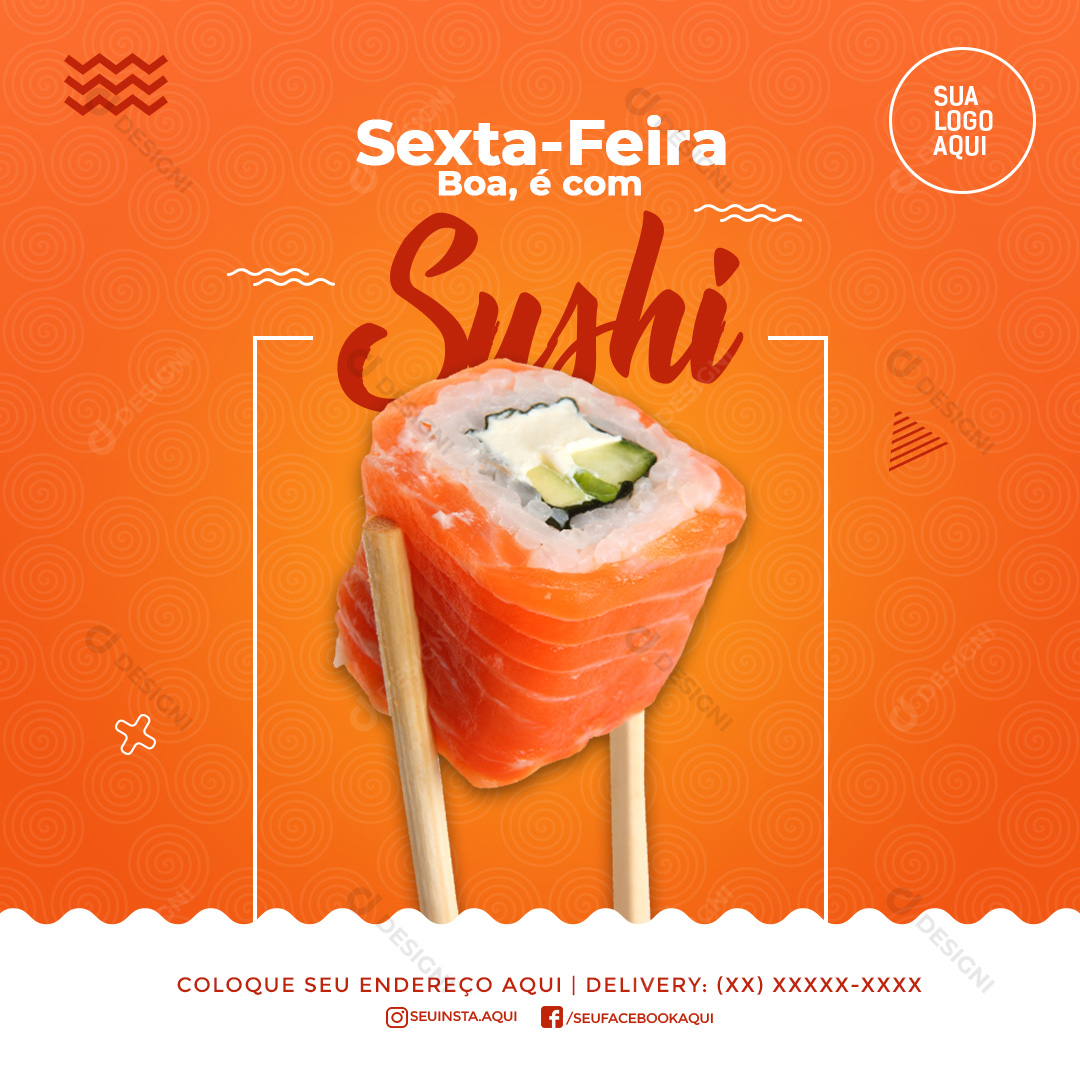 Sushi Sexta Feita Social Media PSD Editável