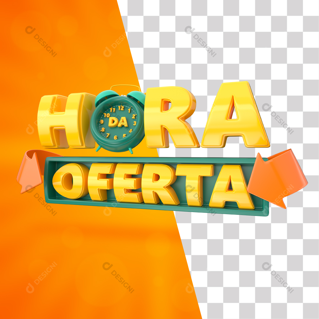 Selo 3D Hora Da Oferta PNG Transparente