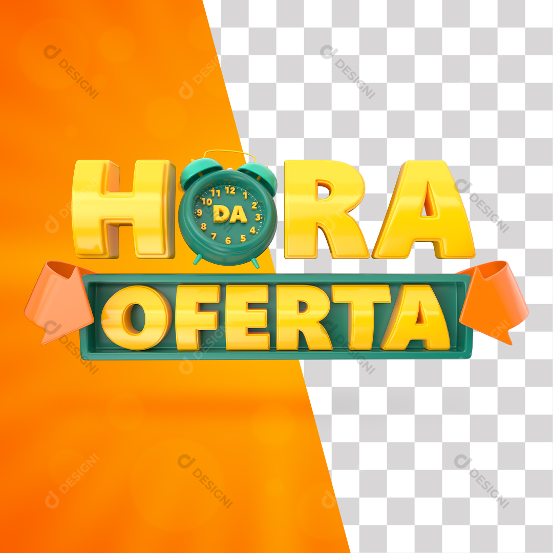 Selo 3D Hora Da Oferta PNG Transparente