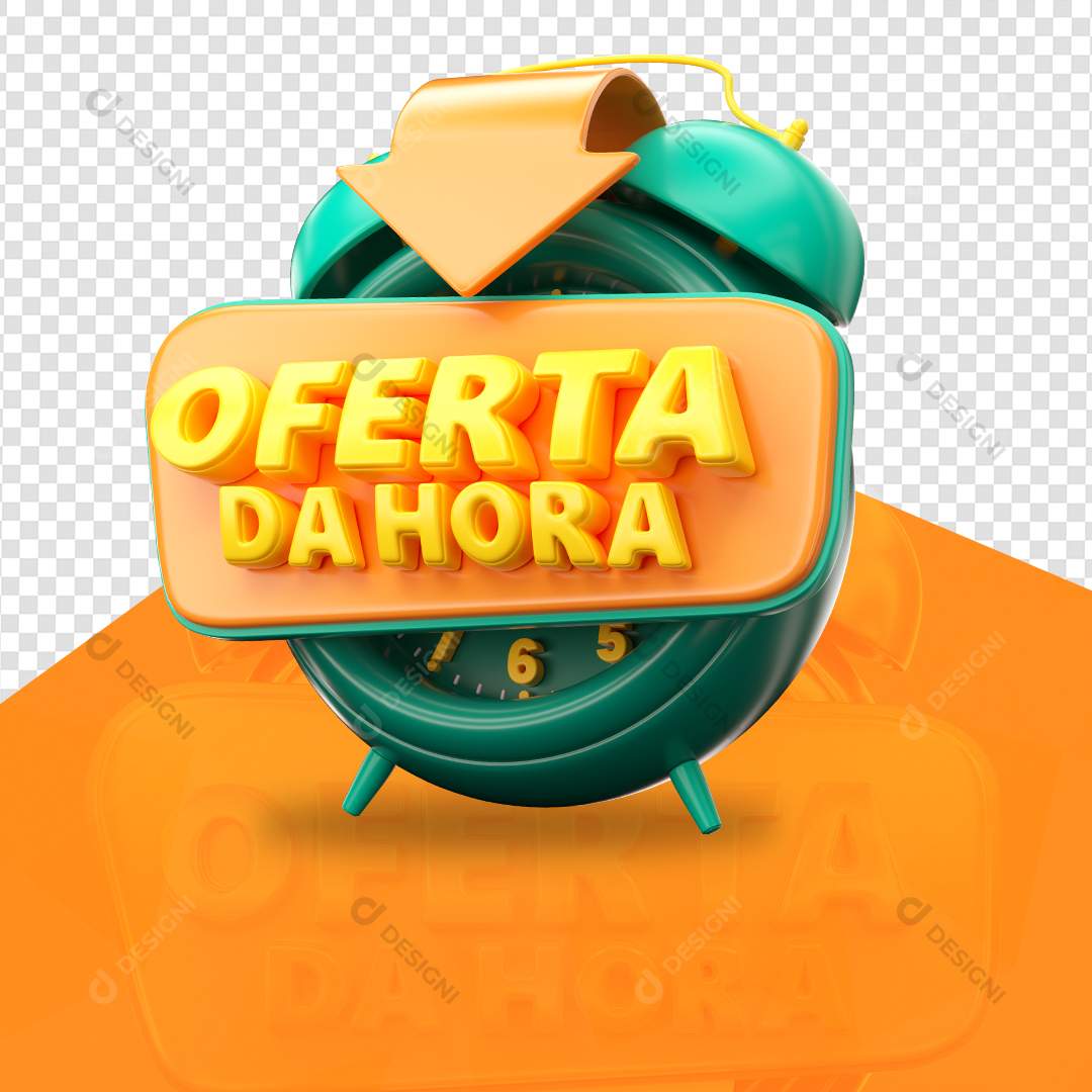 Selo 3D Oferta Da Hora PNG Transparente