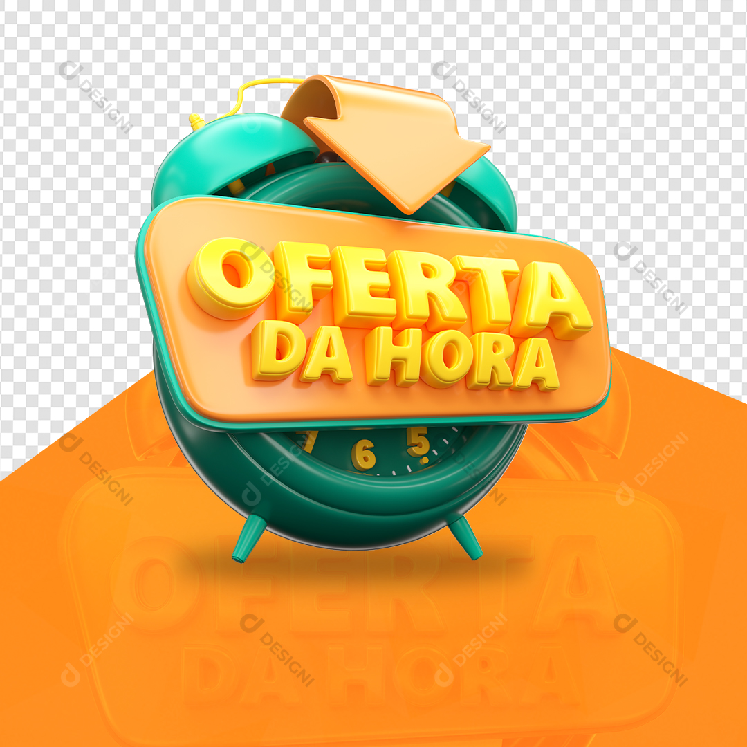 Selo 3D Oferta Da Hora PNG Transparente