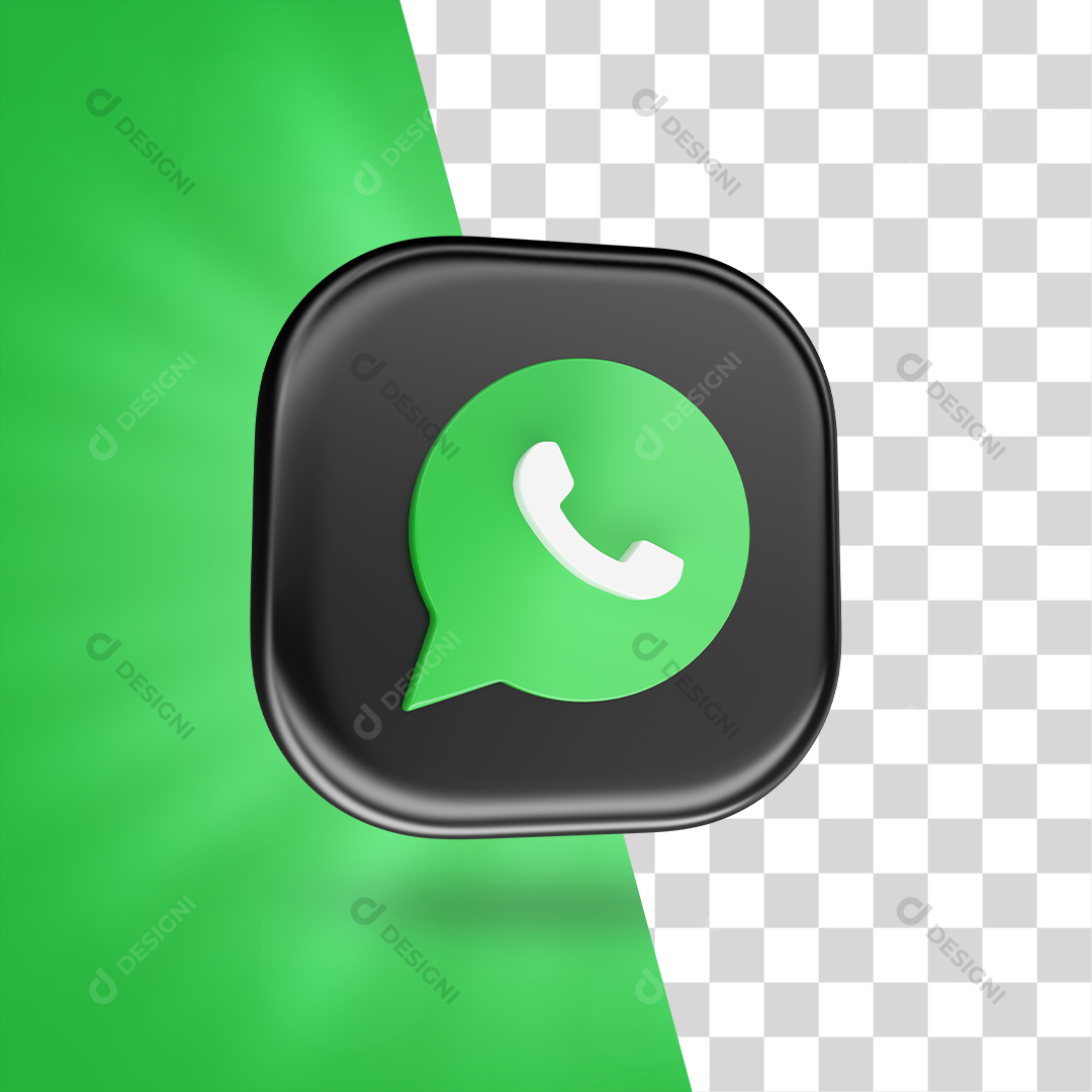 Ícone 3D WhatsApp Para Composição PNG Transparente Sem Fundo