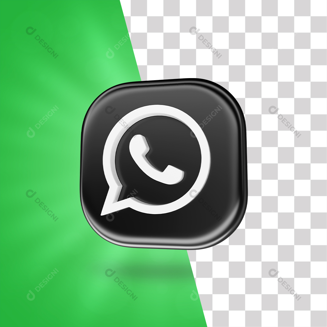 Ícone 3D WhatsApp Para Composição PNG Transparente Sem Fundo