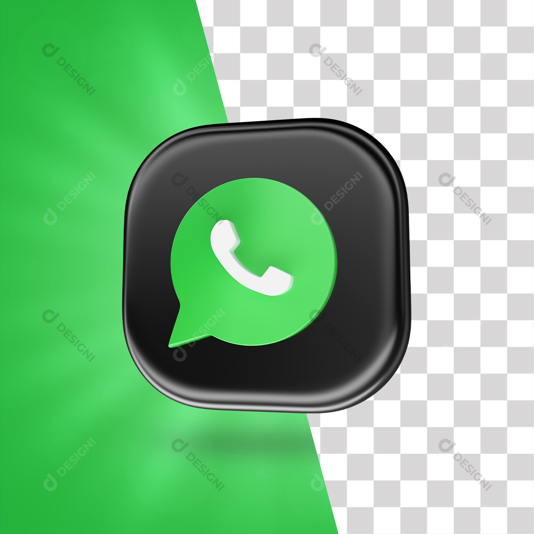 Ícone 3D WhatsApp Para Composição PNG Transparente Sem Fundo