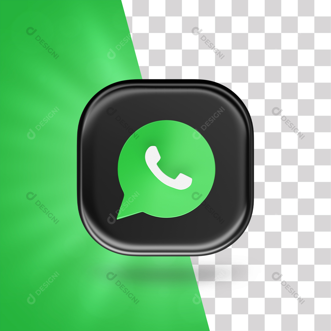 Ícone 3D WhatsApp Para Composição PNG Transparente Sem Fundo