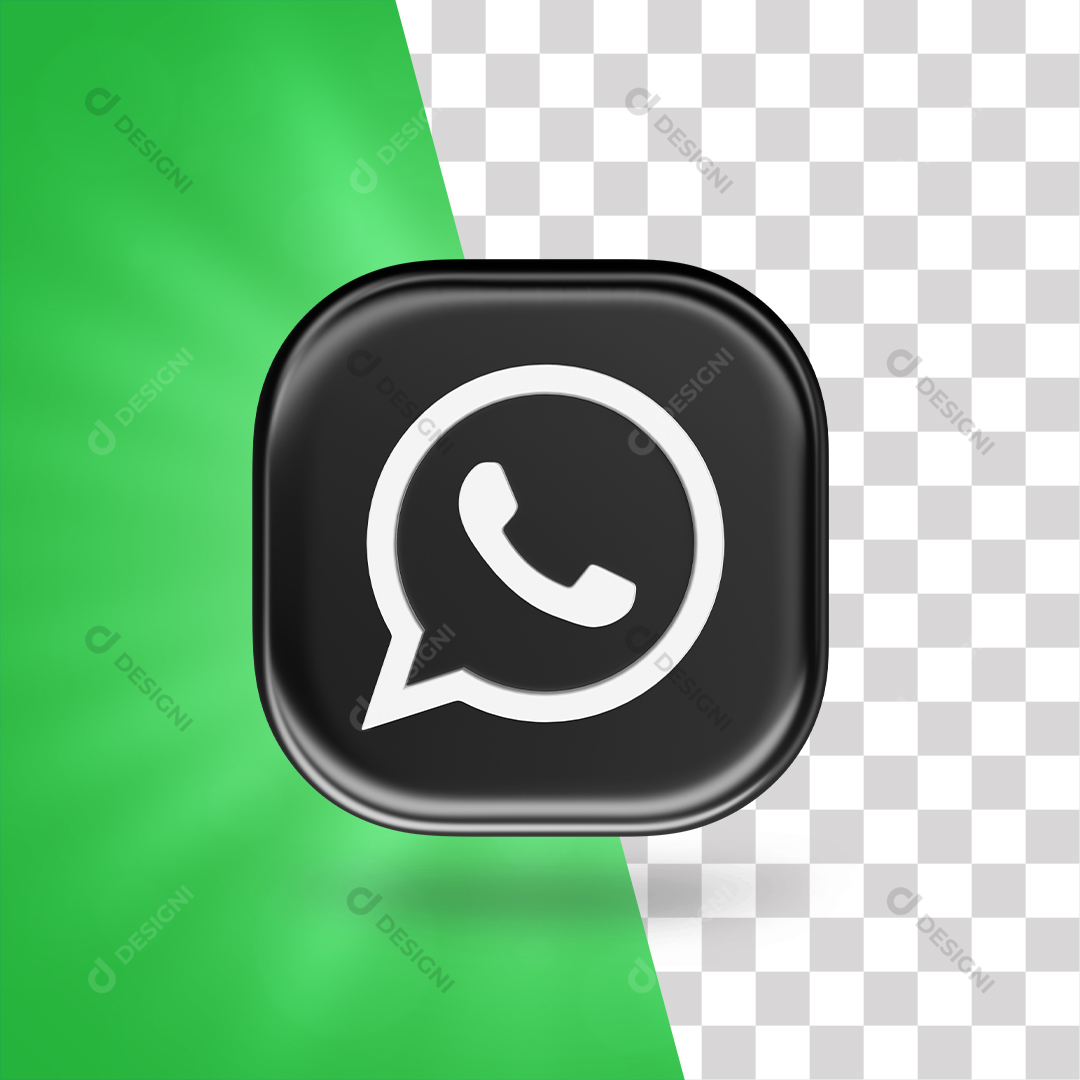Ícone 3D WhatsApp Para Composição PNG Transparente Sem Fundo