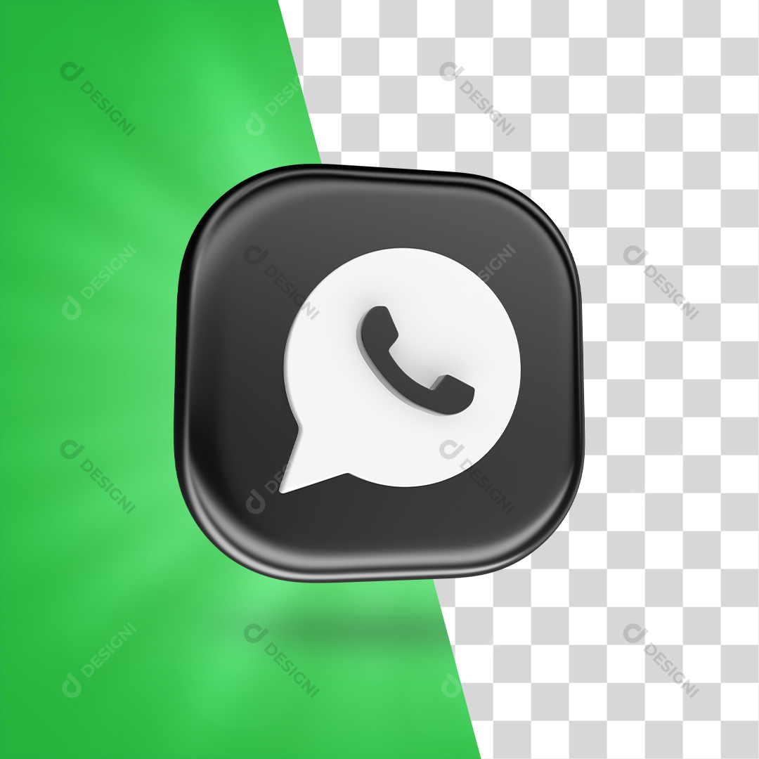 Ícone 3D WhatsApp Para Composição PNG Transparente Sem Fundo