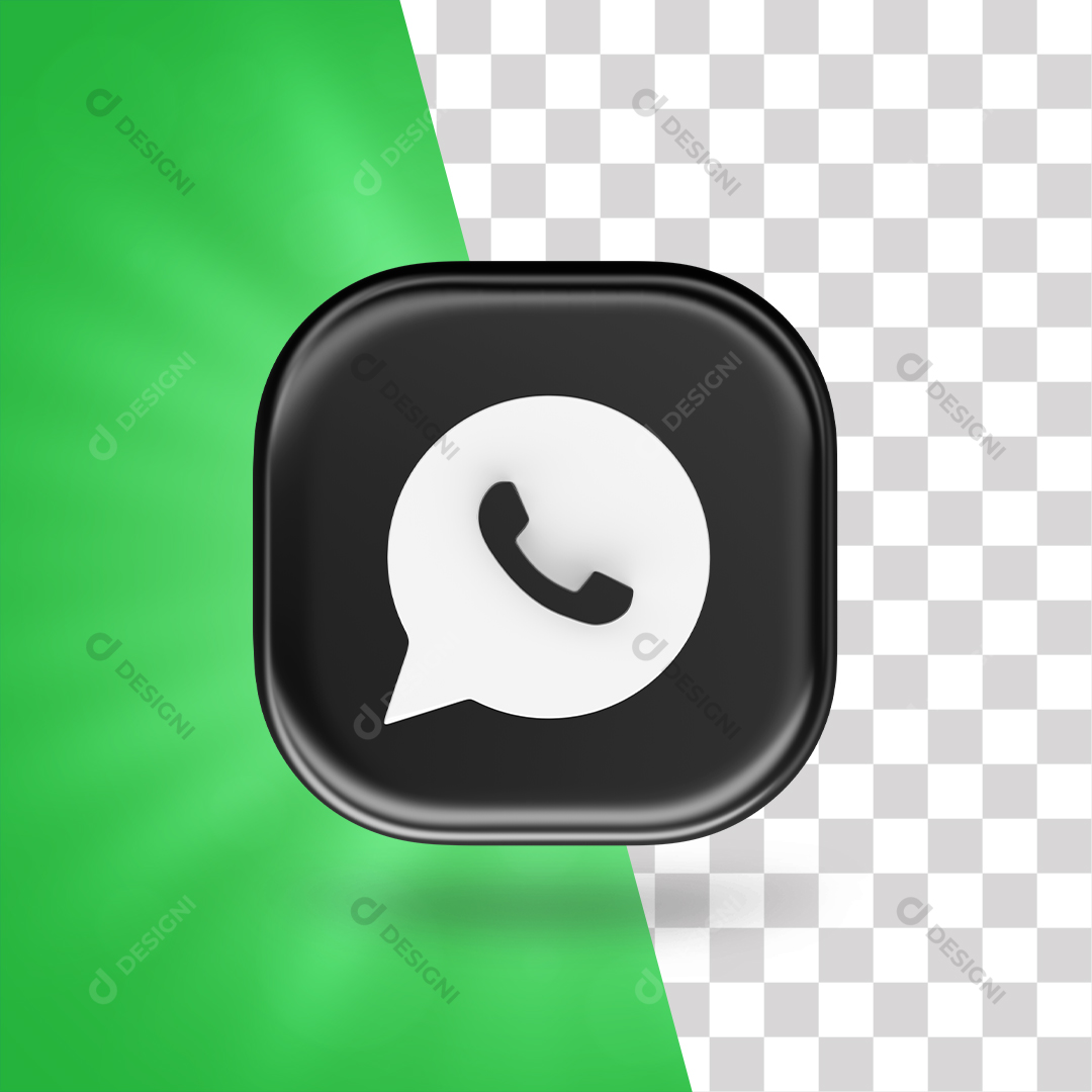 Ícone 3D WhatsApp Para Composição PNG Transparente Sem Fundo