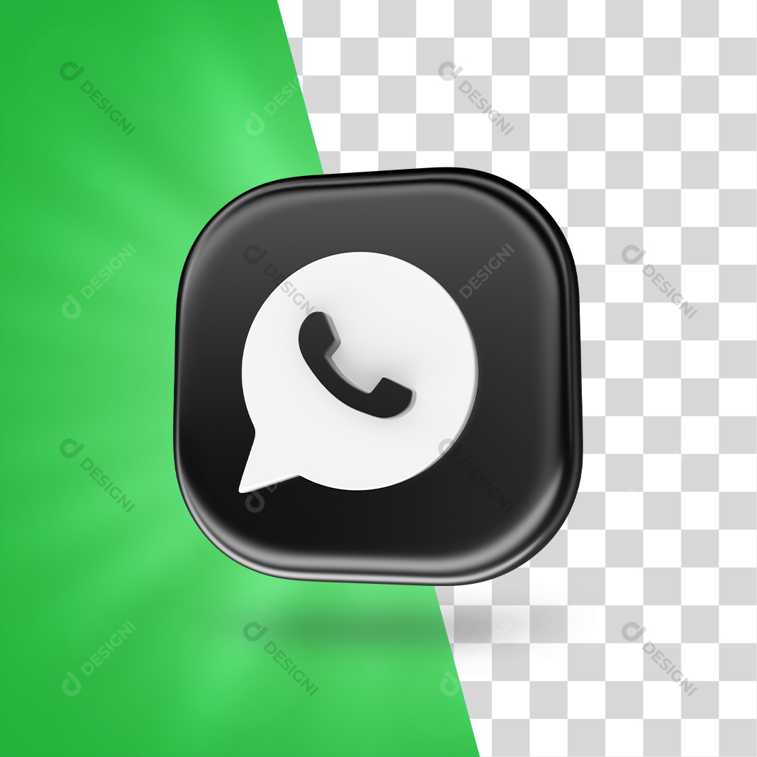 Ícone 3D WhatsApp Para Composição PNG Transparente Sem Fundo