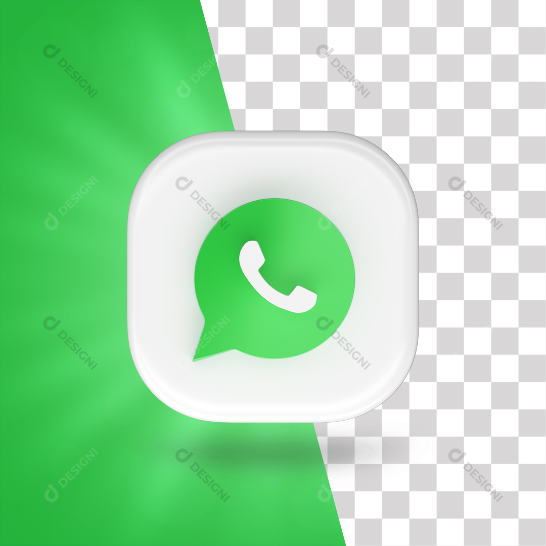 Ícone 3D WhatsApp Para Composição PNG Transparente Sem Fundo