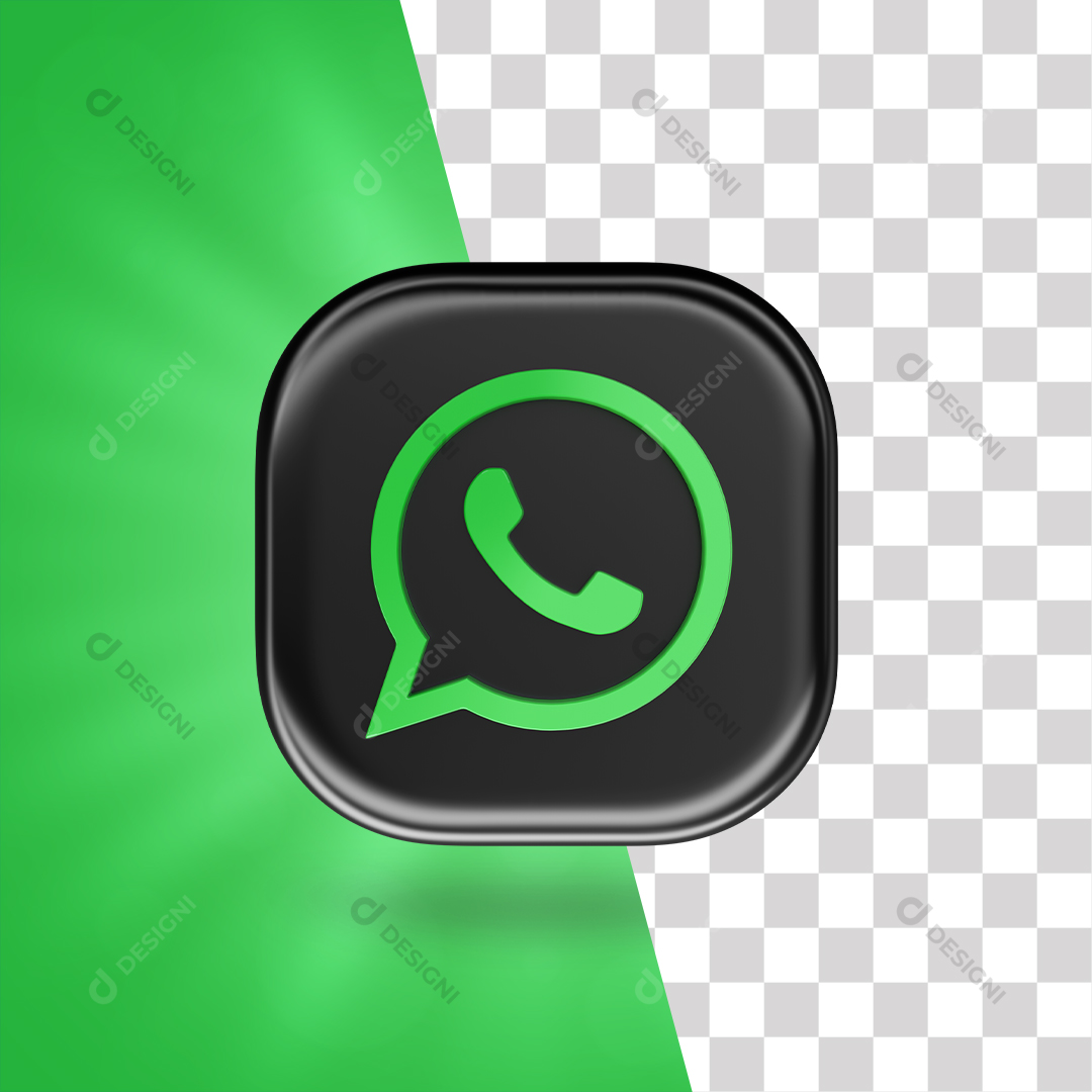 Ícone 3D WhatsApp Para Composição PNG Transparente Sem Fundo