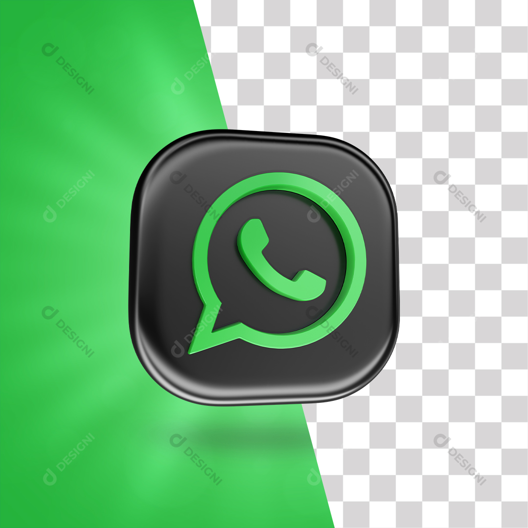 Ícone 3D WhatsApp Para Composição PNG Transparente Sem Fundo