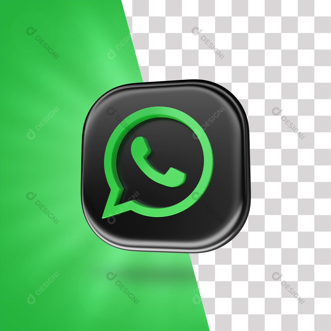 Ícone 3D WhatsApp Para Composição PNG Transparente Sem Fundo