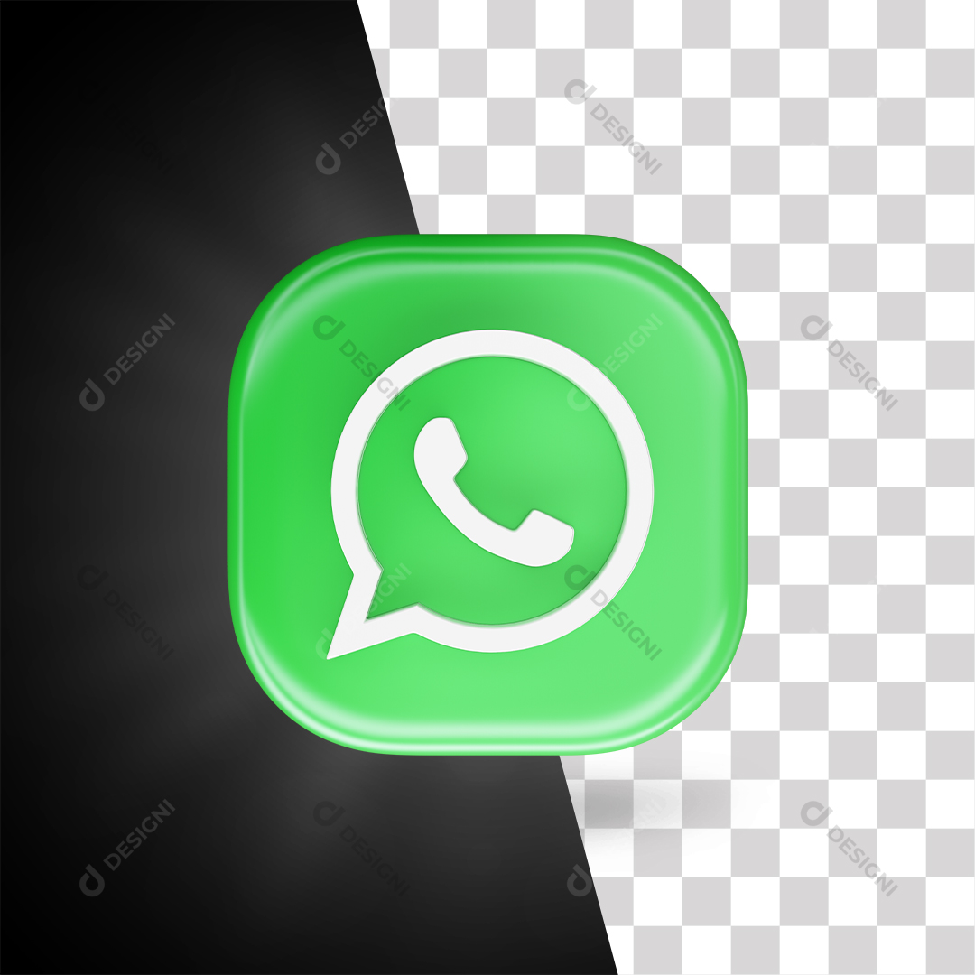Ícone 3D WhatsApp Para Composição PNG Transparente Sem Fundo