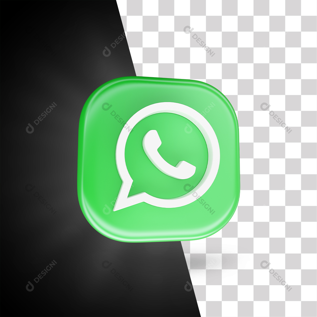 Ícone 3D WhatsApp Para Composição PNG Transparente Sem Fundo